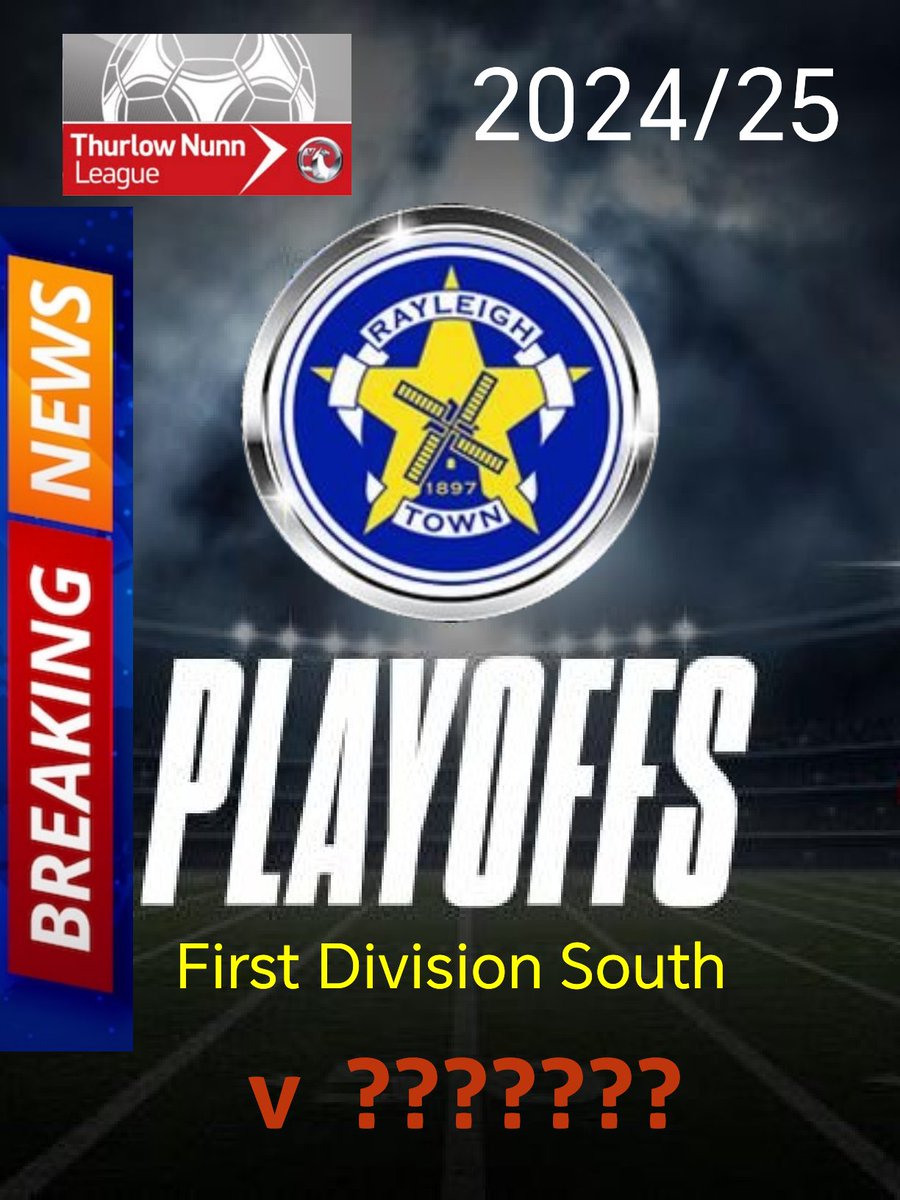 RayleighTownFC1's tweet image. 🔵 PLAY OFFS SECURED 🔵
Having picked up 19 points from a possible 21 in our last seven games we have secured our play off spot. The only issue to be decided is whether we are to be home or away in the semi final which will be determined by our final two league fixtures.