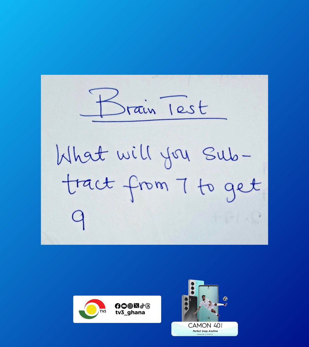 Do you know the answer? 👀

#TV3GH ✍️ Afia Dimple <a href="/TecnoMobileGH/">TECNO Mobile Ghana</a>