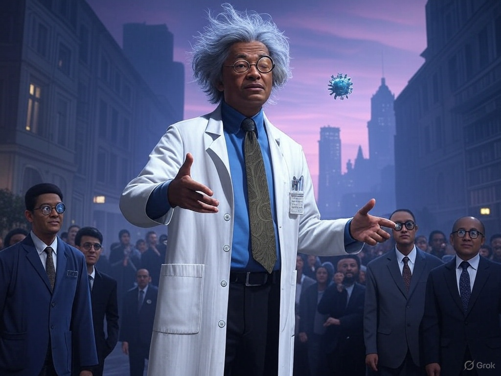 Dr. X, tired of human stupidity, has developed an IQ-boosting virus. Side effect: everyone started wearing monocles and quoting Nietzsche. Hipster intellectuals have taken over the world.

#madscientists
<a href="/madscientists_x/">Mad Scientists 🧪</a>