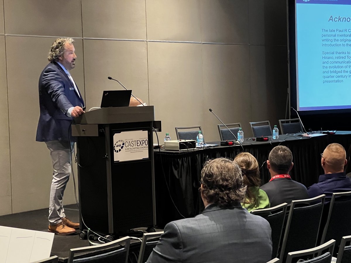 ⁦<a href="/AmerFoundrySoc/">American Foundry Society</a>⁩ Board member Kelley Kerns delivers the Silver Anniversary paper for Molding Methods at CastExpo2025 in #Atlanta. #manufacturing #foundry #innovation