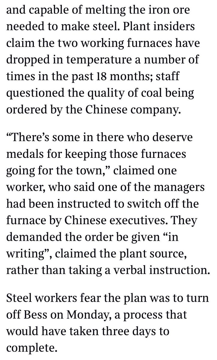 British Steel ought to be a turning point.

No more net zero unilateralism.

No more self-indulgence on coking coal.

No more naivety on Chinese trade. 

No more critical infrastructure in Chinese hands.

But Labour want to let Chinese firms control our wind turbines.