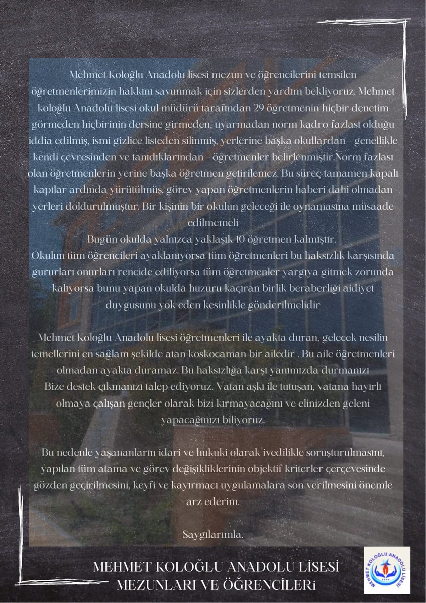 hilal_bal23's tweet photo. #koloğlundaneoluyor #TorpilDeğilLiyakat
#LisemeDokunma
#öğretmenimedokunma @elaziggundemcom @elazigmem @meb_ogm @hepsielazig @Yusuf__Tekin @numanhatipoglu @elazig_valiligi @tcmeb @sahin_serifoglu https://t.co/B8H9ZsiJun