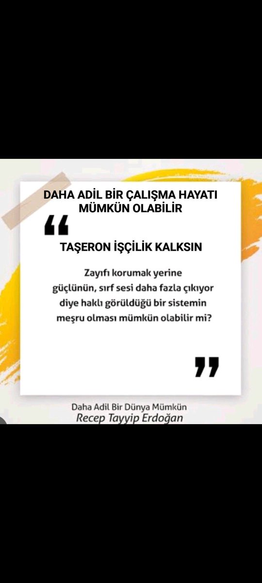 Taşeronİşçilik Kalksın
<a href="/RTErdogan/">Recep Tayyip Erdoğan</a> <a href="/tcbestepe/">T.C. Cumhurbaşkanlığı</a> <a href="/iletisim/">T.C. İletişim Başkanlığı</a>
Sadece Emeklerimizin karşılığını istiyoruz.#Taşeron sistemi bu Yüzyılına yakışmıyor...