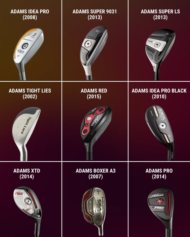 clubchampmedia's tweet photo. Take a trip down memory lane with some of the best hybrid clubs from @AdamsGolf! From the classic Tight Lies to the innovative Super LS, these clubs have been helping golfers play their best for years. Which Adams hybrid is your favorite?
#ClubChampion #ClubFitter #BetterFitLowerScores #GolfGrid #HybridClubs #HybridGrid #AdamsGolf