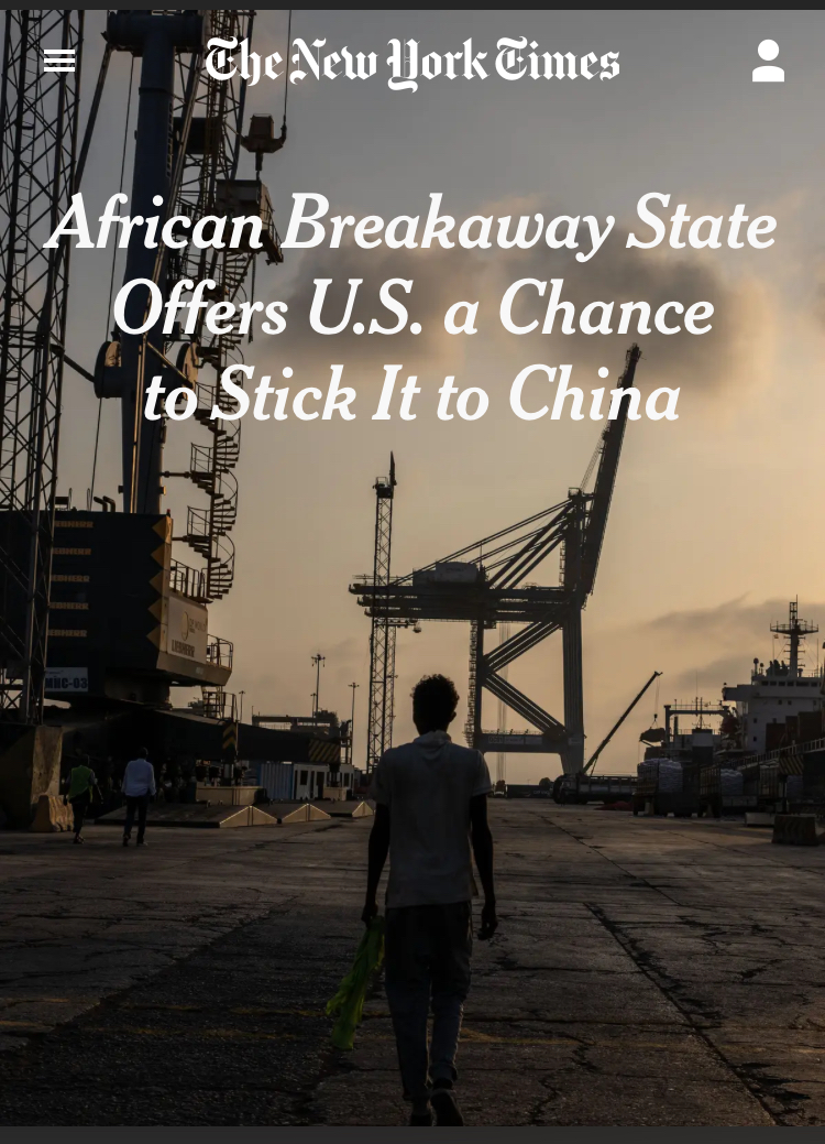 AmbRhodaJElmi's tweet photo. From the New York Times: 
By Abdi Latif Dahir and Joao Silva April 12, 2025

The Cold War-era airstrip, its asphalt gleaming in the sunlight, stretched toward the coastline on the Horn of Africa. A few miles away, dock workers unloaded cargo at a port on the Gulf of Aden, a vital global shipping route frequently under attack by Houthi rebels from Yemen.

These two maritime facilities in Berbera city belong to Somaliland, an enclave of about five million people that has functioned independently from Somalia since 1991. Some Somalilanders see the port and the airstrip as the keys to achieving a decades-old ambition: international recognition.

Somaliland has its own currency and passport, as well as control over its foreign and military affairs. It has held several widely praised independent elections. Now, it wants to make a deal with President Trump in which the United States would lease both the port and the airstrip in exchange for long-awaited statehood.

Gaining an endorsement from the most powerful country in the world, Somalilanders say, would bring global investment and broader diplomatic and security ties. But some analysts fear that recognizing Somaliland could disrupt the region, strengthen groups like Al Shabab and upset close U.S. allies like Egypt, Turkey and the African Union, who fear the move would set a precedent for secessionist movements across Africa.

The timing may be auspicious. The Trump administration is considering closing its embassy in Mogadishu, the capital of Somalia, citing security risks. Persistent attacks from Houthis have disrupted international shipping, heightening concerns of growing instability in the region. And as the trade war with China heats up, a new U.S. foothold on the continent could help counter Chinese influence.

“Myself and my people are hopeful that the business-mindedness of President Trump will lead to the recognition of Somaliland,” President Abdirahman Mohamed Abdullahi said last month in an interview with The New York Times at the presidential palace in Hargeisa, the capital. “This is the biggest opportunity we’ve had.”

Mr. Abdullahi plans to visit Washington in the coming months. The deal he envisions includes a U.S. military base along the territory’s 500-mile shoreline hugging the Gulf of Aden. Such access would give the United States a critical presence on a major shipping route and a strategic vantage point to monitor conflicts in the region, including in Somalia.

Last week, Gen. Michael E. Langley of Africa Command warned the Senate Armed Services Committee about escalating threats from the Qaeda-linked group Al Shabab and ISIS, which he said was directing its global operations from Somalia. “Left unchecked, they will have a direct effect on the homeland,” he said.

Some Republican leaders and Mr. Trump’s allies are calling for a re-evaluation of U.S. policy toward Somalia, citing concerns over the country’s persistent instability. Somalia is among the countries facing a complete travel ban under proposed restrictions from the Trump administration.

The United States currently has a base in neighboring Djibouti, next to Chinese and European military operations. Somaliland would be a less congested option for monitoring the waterway and launching potential strikes against Houthi targets in Yemen, Somaliland officials say.

The base would be coupled with Berbera International Airport, which at 2.6 miles has one of the longest landing strips in Africa. The airfield was built by the Soviet Union in the mid-1970s and was once rented by NASA for space shuttles. It was recently renovated by the United Arab Emirates, but remains vacant.
Somalilanders’ enthusiasm for Mr. Trump comes after years of building a close rapport with congressional Republicans, conservative think tanks and Mr. Trump’s former appointees, many of whom have called on the United States to increase its engagement with Somaliland, recognize it and open a representative office in Hargeisa.

Somaliland is one of the few places in Africa that has maintained close diplomatic ties with Taiwan and has positioned itself as an indispensable American ally willing to stand up to China and its expanding influence on the continent.

“Many countries, when forced to choose between the U.S. and China, opt for the latter,” Mr. Abdullahi wrote in a January letter to Mr. Trump that was obtained by The Times. “We have consistently chosen — and will continue to choose — America, Taiwan and other free, democratic partners.”
One scorching afternoon in Hargeisa last month, Edna Adan was busy sorting through piles of folders at her office.

At 87, she walks briskly and shows no sign of slowing down from her work as a nurse-midwife, an activist and the founder of a major maternity hospital and a university in the city that carry her name.

In the early 2000s, Ms. Adan served as Somaliland’s first female foreign minister. She still speaks passionately about how Somalia and Somaliland have always been separate states.

Somaliland was a British protectorate until its independence on June 26, 1960. Days later, it merged with the Italian-administered Somalia to form the Somali Republic. Almost immediately, Somalilanders felt marginalized and neglected by the new government.

Then, in the 1980s, because of political marginalization and repression, there was an open rebellion against Mogadishu. The Somali Army, under the dictator Siad Barre, carried out widespread massacres. Somaliland says that the union was officially dissolved when Somalia’s central government collapsed in 1991.

But no country has been willing to give Somaliland global recognition, limiting its ability to sign security agreements, access international markets, formally participate in international sports or properly control its airspace.

“We have been denied our voice,” Ms. Adan said. “We have been denied a place to tell our story.”

Global attention on Somaliland’s pursuit of independence fluctuated until last year, when a former president took a risk. On Jan. 1, 2024, Somaliland announced it had signed a deal allowing Ethiopia to build a naval facility on its coastline in exchange for recognition.

Ethiopia never publicly committed to recognizing Somaliland as an independent state. But the agreement set off a major diplomatic and military standoff with Somalia, and raised concerns about a wider regional conflict that would pull in Ethiopia’s longtime adversaries, Eritrea and Egypt. After Turkish mediation, Somalia and Ethiopia agreed to end their dispute in December.

But the standoff had another effect: refocusing attention on Somaliland’s strategic assets, including its natural resources.

Orina Chang, a Taiwanese-American investor formerly with Morgan Stanley, recently worked with a mix of American and Somaliland geologists to map out locations for rare earth minerals across parts of Somaliland. Agencies, including the U.S. International Development Finance Corporation, have shown interest in investing in the projects, she said.

“The U.S. government is now more interested in Somaliland than before,” she said. “All of a sudden, people are calling.”

Somali officials in Washington have hired a lobbying firm with deep Republican connections to help get closer to Mr. Trump.

Last month, Somalia’s president wrote his own letter to Mr. Trump, offering the United States exclusive control of two air bases and two ports — including the port in Berbera. Somaliland officials dismissed the offer as “desperate,” asserting that Somalia did not have the authority to provide the United States with an asset it did not control.

“They seem to be on a suicide mission, and there is nothing they can do to stop the upcoming recognition of Somaliland,” Abdirahman Dahir Adan, the territory’s foreign minister, who met officials in Washington last week, said in an interview.
Even as it seeks global recognition, Somaliland is dogged by several domestic challenges, including high unemployment and persistent poverty and inequality.

Tensions between China and Somaliland escalated when Taiwan opened a representative office in Hargeisa in 2020. Taiwan has spent millions of dollars supporting military training, agriculture, medicine and infrastructure in Somaliland.

China recently met with officials from and provided aid to a region in Somaliland’s east that is in conflict with the government in Hargeisa. Observers and officials say the move was aimed at rattling Somaliland and getting it to abandon its ties to Taiwan. On Saturday, Somalia’s prime minister arrived in the disputed region for a planned visit, the Somali state news agency reported, a move that Somaliland’s Foreign Ministry called “provocative” and “ill timed.”

“It would really be seen as a major setback for the Chinese if the United States were to recognize Somaliland,” said Eric Olander, a founder of the China-Global South Project website. “Should Somaliland go down this path, it’s inserting itself into a struggle with China that it will never escape from.”

In addition to fearing that recognition of Somaliland could sow long-term problems in the region, some analysts say that it could become linked to U.S. divisions.

Without bipartisan support, Somaliland could also be seen as a pet issue for congressional Republicans, leading to a backlash under a future Democratic administration, observers say.

For now, these are all risks that Somaliland says it is willing to take. “For 34 years, we have proven to the world that we are an example of peace and stability,” said Hafsa Omer, 22, who founded an all-girls basketball team in Hargeisa. “Give us our recognition now.”
