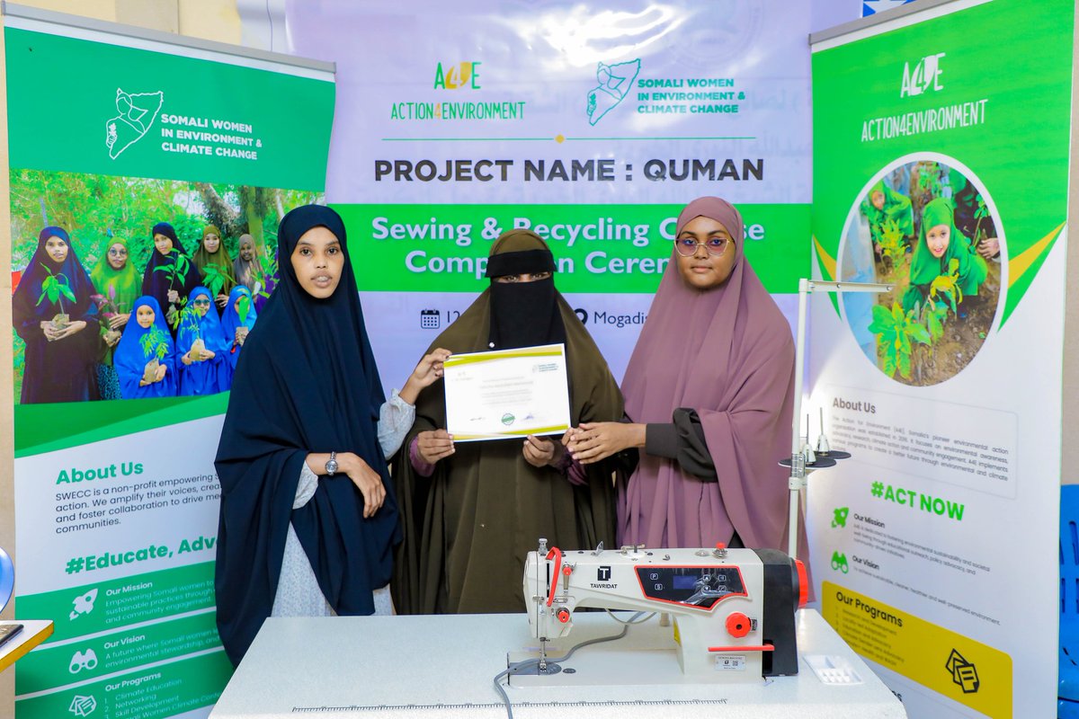 Somwecc's tweet photo. Cheers to the graduates of the Quman Project! After 4months of sewing &amp; recycling training, parts of participant received their certificates &amp; sewing machines at the ceremony, while the rest will receive theirs shortly.Empowering women for better planet #QumanProject #Educate https://t.co/eJY8039EIO