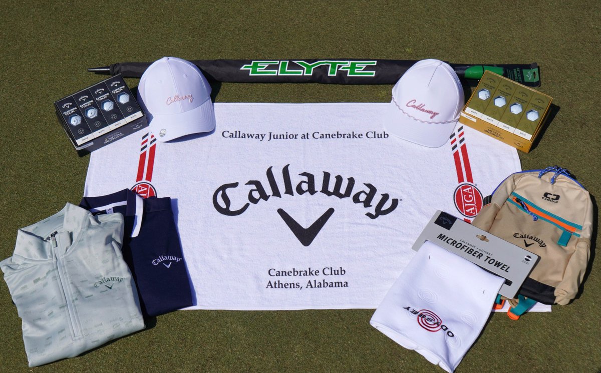 AJGAGolf's tweet photo. Elyte gear 🎁

Thank you to the #CanebrakeJr sponsor @CallawayGolf for the registration gifts! https://t.co/tNYF094PZc