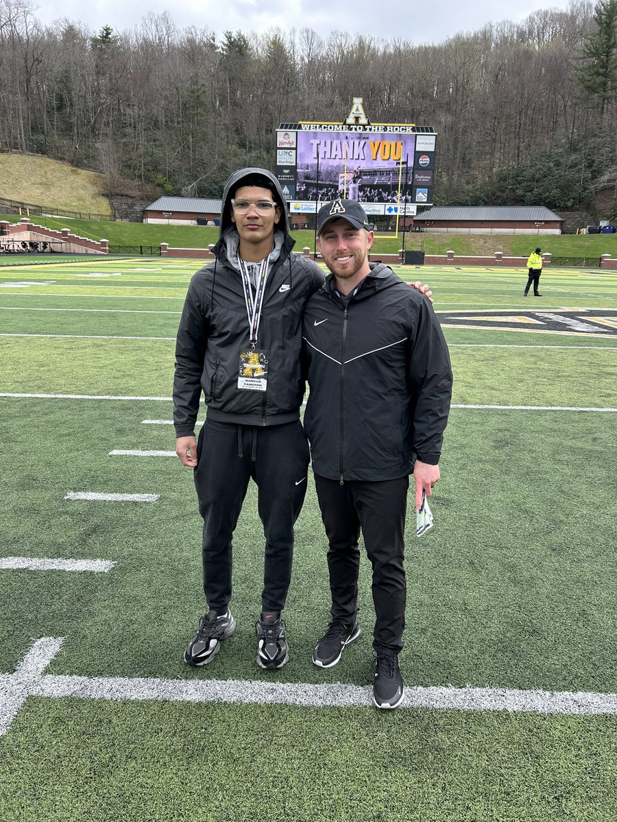 Marcus Cameron (@marcuscameron25) on Twitter photo Had a amazing visit today at app state!! Cant wait to be back. <a href="/Dowell_Loggains/">Dowell Loggains</a> <a href="/rileywatkins0/">Riley Watkins</a> <a href="/CoachMonachino/">Sam Monachino</a> <a href="/CoachALarkins/">Aashon Larkins</a> <a href="/CoachSpeir/">Mark Speir</a> <a href="/Coach_Martinez8/">Andrew Martinez</a> <a href="/WestonScambler/">AppStateNews</a> <a href="/Coach_Kriesky/">Matthew Kriesky</a> <a href="/TylerKomis/">Tyler Komis</a> <a href="/JGonzalesJr10/">Julio Gonzales Jr.</a> <a href="/BallHawkU/">BallHawkU 🏈🦅</a> Had a amazing visit today at app state!! Cant wait to be back. <a href="/Dowell_Loggains/">Dowell Loggains</a> <a href="/rileywatkins0/">Riley Watkins</a> <a href="/CoachMonachino/">Sam Monachino</a> <a href="/CoachALarkins/">Aashon Larkins</a> <a href="/CoachSpeir/">Mark Speir</a> <a href="/Coach_Martinez8/">Andrew Martinez</a> <a href="/WestonScambler/">AppStateNews</a> <a href="/Coach_Kriesky/">Matthew Kriesky</a> <a href="/TylerKomis/">Tyler Komis</a> <a href="/JGonzalesJr10/">Julio Gonzales Jr.</a> <a href="/BallHawkU/">BallHawkU 🏈🦅</a>