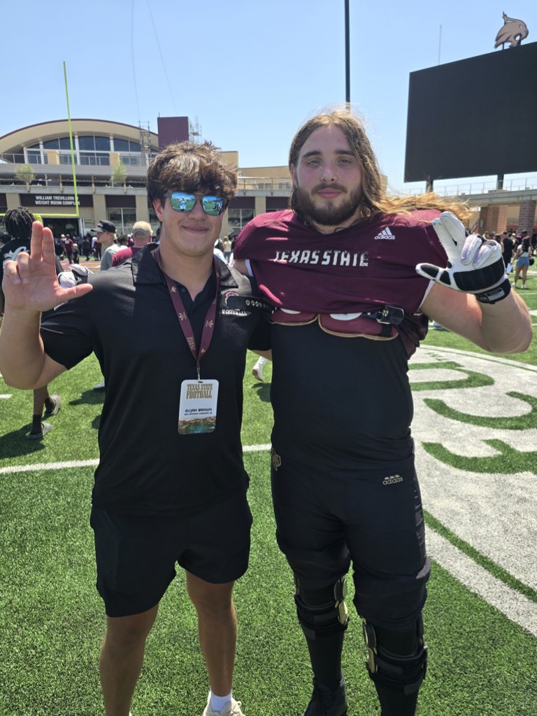 elijah_brown_fb's tweet image. Thank you @andrewcobus for the invite to the Texas State spring game! Had a great time and can’t wait to come back again this summer. #EatEmUp