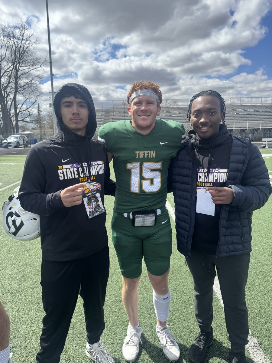Thanks to all the coaches at <a href="/TUDragonFB/">Tiffin University Football</a> Had a great Jr day/spring game <a href="/EthanHolbrook55/">Ethan Holbrook</a> @CoachMarcoA <a href="/coach_elderm/">Coach Elder</a> <a href="/EaglesLifting/">Avon Eagles Lifting</a> <a href="/Coach_Ekkens/">Brett Ekkens</a> <a href="/AlexRivera0713/">Alex Rivera</a>