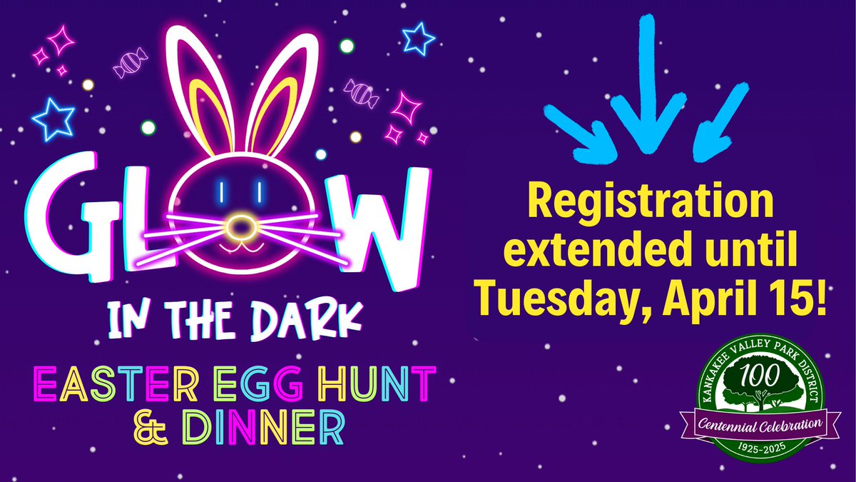 Good news! We reopened registration for the Glow in the Dark Easter Egg Hunt until Tuesday, April 15! 📷 Spots are limited, so sign up today at bit.ly/25EasterGlow.