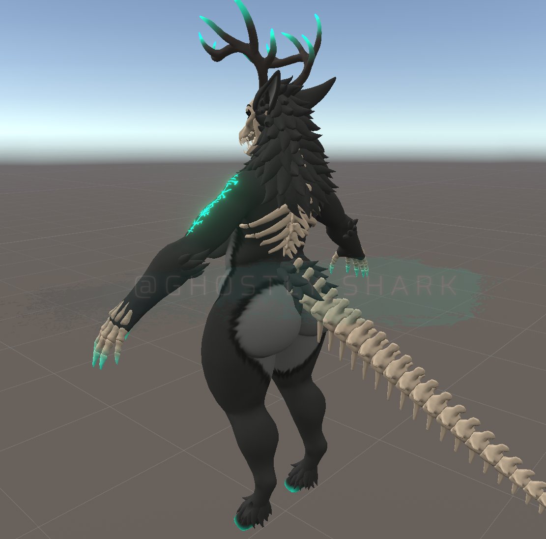 Ghostly_Shark's tweet photo. I'm calling her Wendrith, this is just the first pass on her textures, but she looking scary sexy so far👀