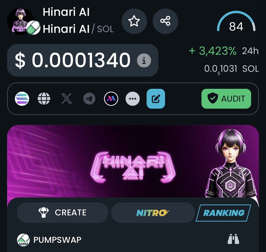 HinariAI__'s tweet photo. Dextools successfully updated! Our 24 hour volume is insane! We'll see you at 1M soon! 💜💜

https://t.co/okvwAndlA9

#Dextools #PumpFunLaunch #Pumpfunmeme https://t.co/irOTwzzmAO