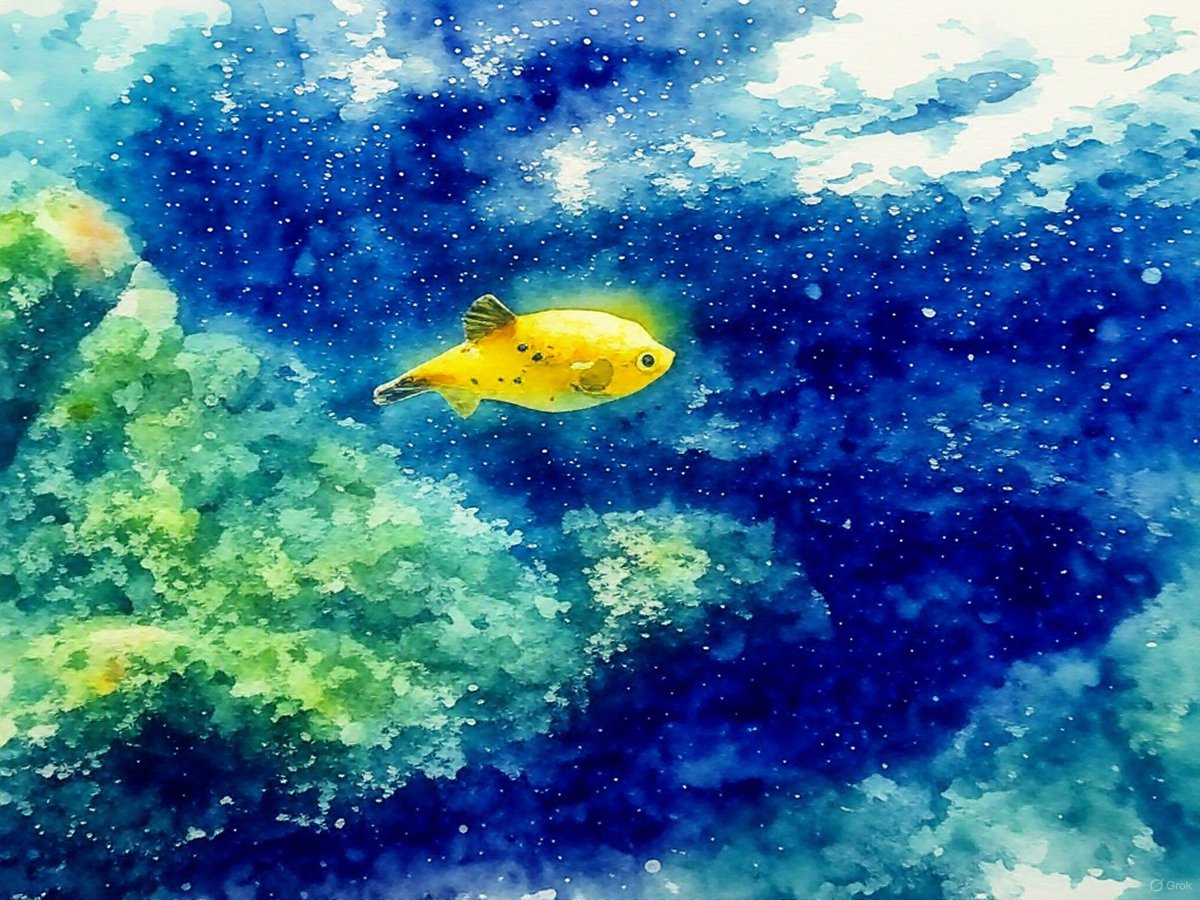 roger_jakubiec's tweet image. A Grok-ed metamorphosis of a greyed photo of a companion swimmer in Mexican Pacific waters
