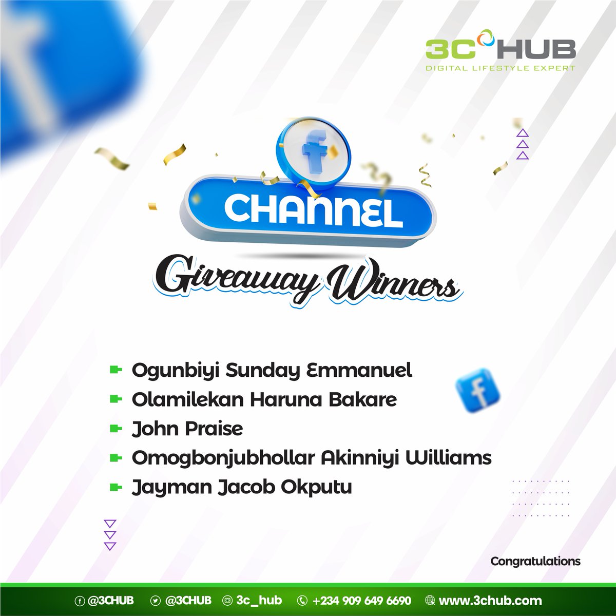 3CHUB's tweet photo. Congrats to our 3CHUB channel data winners!
Your lines will be credited shortly. 📱
More wins coming soon 🔥
Join us 👉 https://t.co/dHlFF9flj8
#3CHUB #DataGiveaway #WinnersAlert https://t.co/L0Fzyec2yt