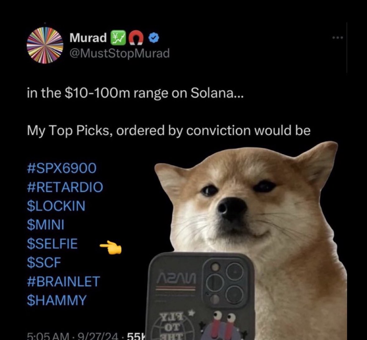 Then i’d ape a bag because $Selfie is a steal at these levels.