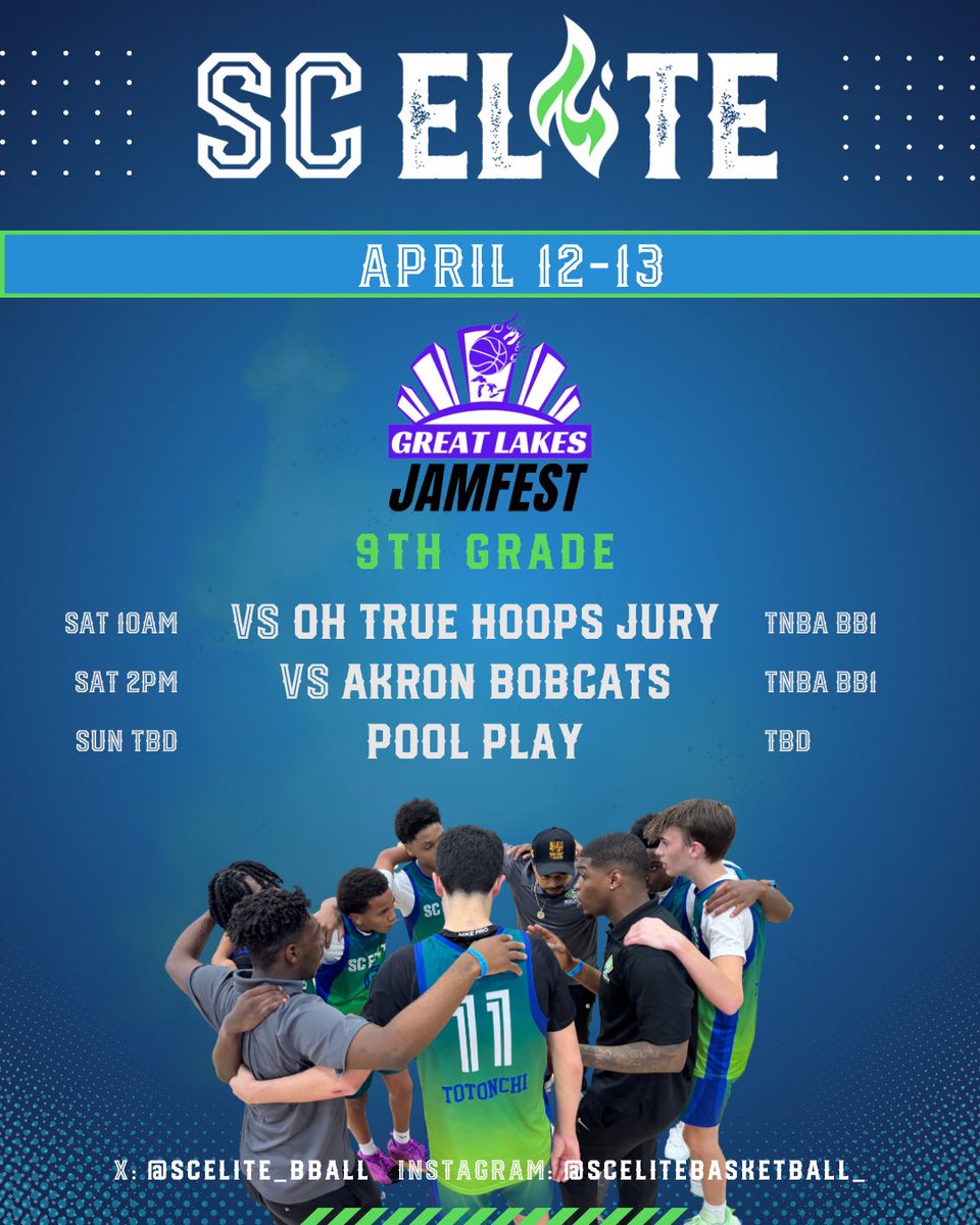 SCElite_Bball's tweet photo. 9th grade will be lighting up the courts this weekend at TNBA #GreatLakesJamfest https://t.co/Umsc5CEwTa