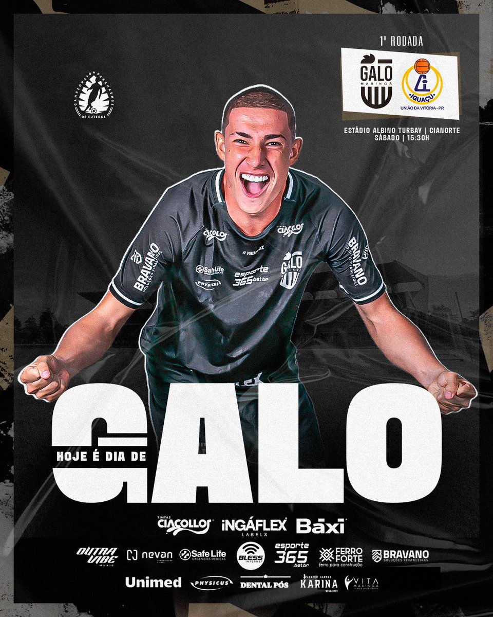 ogalomaringa's tweet photo. Chegou o dia da nossa estreia na Divisão de Acesso do Campeonato Paranaense.

Agora é começar com o pé direito na competição rumo a elite do estadual.

Vamos subir Galo! 🐓⚫⚪

Transmissão ao vivo no link: https://t.co/33VaKw0s3r https://t.co/3n8DnZjslR