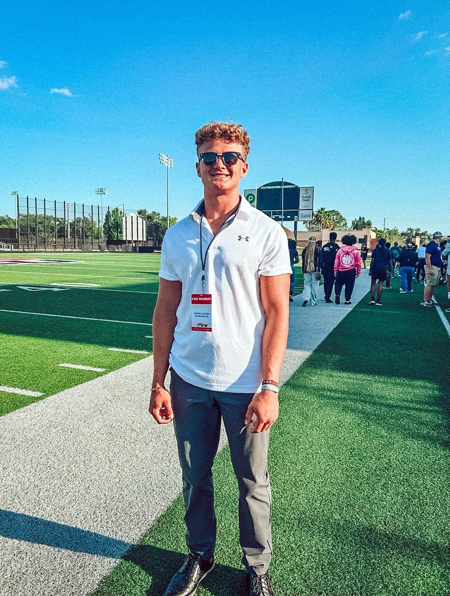 Andon Clough (@andonjc) on Twitter photo Thank you at <a href="/SEUFireFootball/">Southeastern Football</a> for your personal invite to your junior day! I had the best time meeting <a href="/bryanbell19/">Bryan Bell</a> <a href="/DylanSilverma13/">Coach Dylan Silverman</a>! Appreciated seeing you again <a href="/Coach_Waugh/">Adam Waugh</a> <a href="/coachTDodd/">Tripp Dodd</a>. The scrimmage was fun to watch.
<a href="/RRamsRecruiting/">Riverview Rams Recruiting</a> <a href="/RamsRhsFootball/">Riverview Football</a> <a href="/BigFaceSportss/">BigFaceSports, (Recruiting & Scouting)</a> Thank you at <a href="/SEUFireFootball/">Southeastern Football</a> for your personal invite to your junior day! I had the best time meeting <a href="/bryanbell19/">Bryan Bell</a> <a href="/DylanSilverma13/">Coach Dylan Silverman</a>! Appreciated seeing you again <a href="/Coach_Waugh/">Adam Waugh</a> <a href="/coachTDodd/">Tripp Dodd</a>. The scrimmage was fun to watch.
<a href="/RRamsRecruiting/">Riverview Rams Recruiting</a> <a href="/RamsRhsFootball/">Riverview Football</a> <a href="/BigFaceSportss/">BigFaceSports, (Recruiting & Scouting)</a>