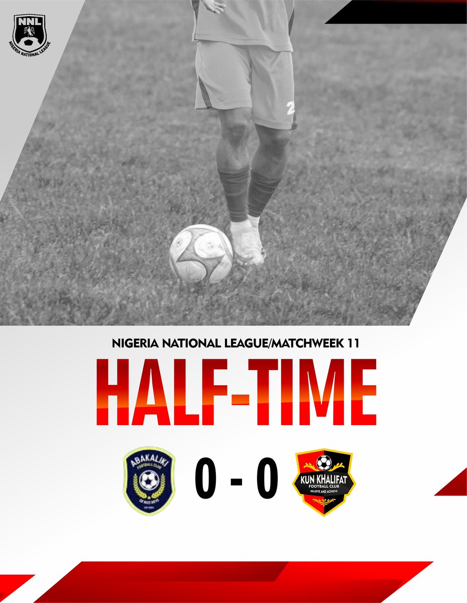 khalifatfc's tweet image. Halftime in ABAKALIKI📍
#NNL25 MD12
#theprideofimo | #wearekunkhalifatfc