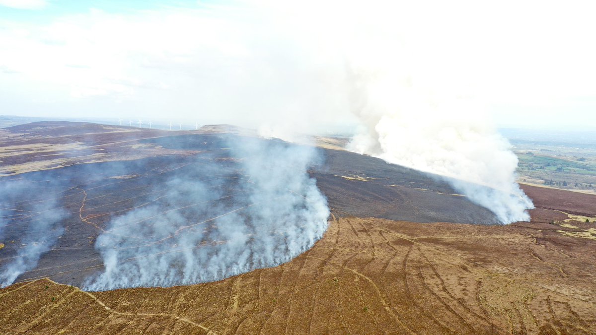 Fire and Rescue Service still battling gorse fire between Glenshane and Carn Mountain Range. Using Ponderosa Bar as base. <a href="/UTVNews/">UTV Live News</a> <a href="/BBCnireland/">BBC Northern Ireland</a> <a href="/BBCNewsNI/">BBC News NI</a>