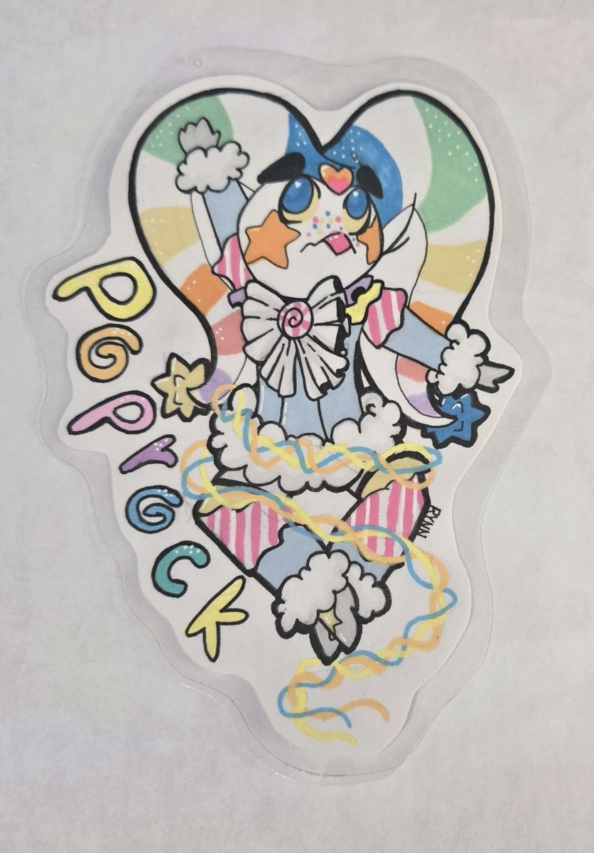 Rynndig's tweet photo. It's been a hot minute since I've drawn anything due to various reasons. But I found a little time to doodle a quick, messy, claw machine badge for Poprock.
#HelluvaBossOC #RoboFizzOC https://t.co/pbpOBZZamh