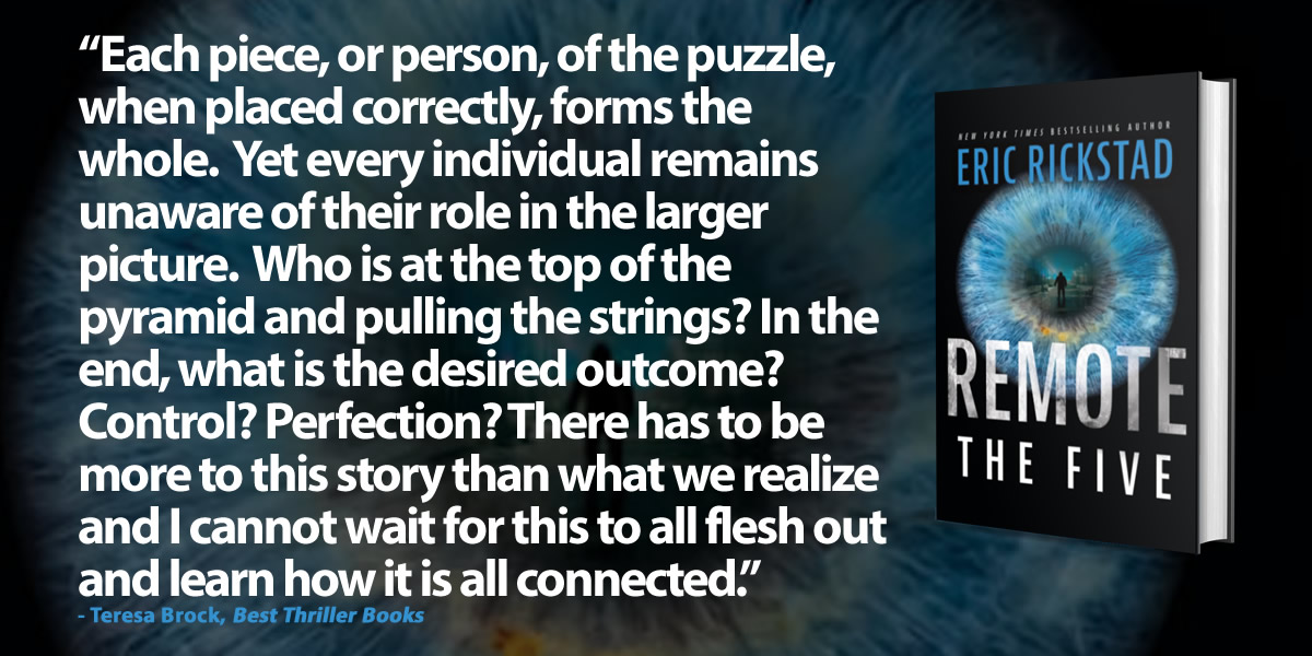 BestThrillBooks's tweet photo. REMOTE: THE FIVE by @ericrickstad (pub. by @BlackstoneAudio 7/8/25)
Read a review by @FullyBookedInKY: https://t.co/GjoZEBMMvC https://t.co/B1EF3RupFK