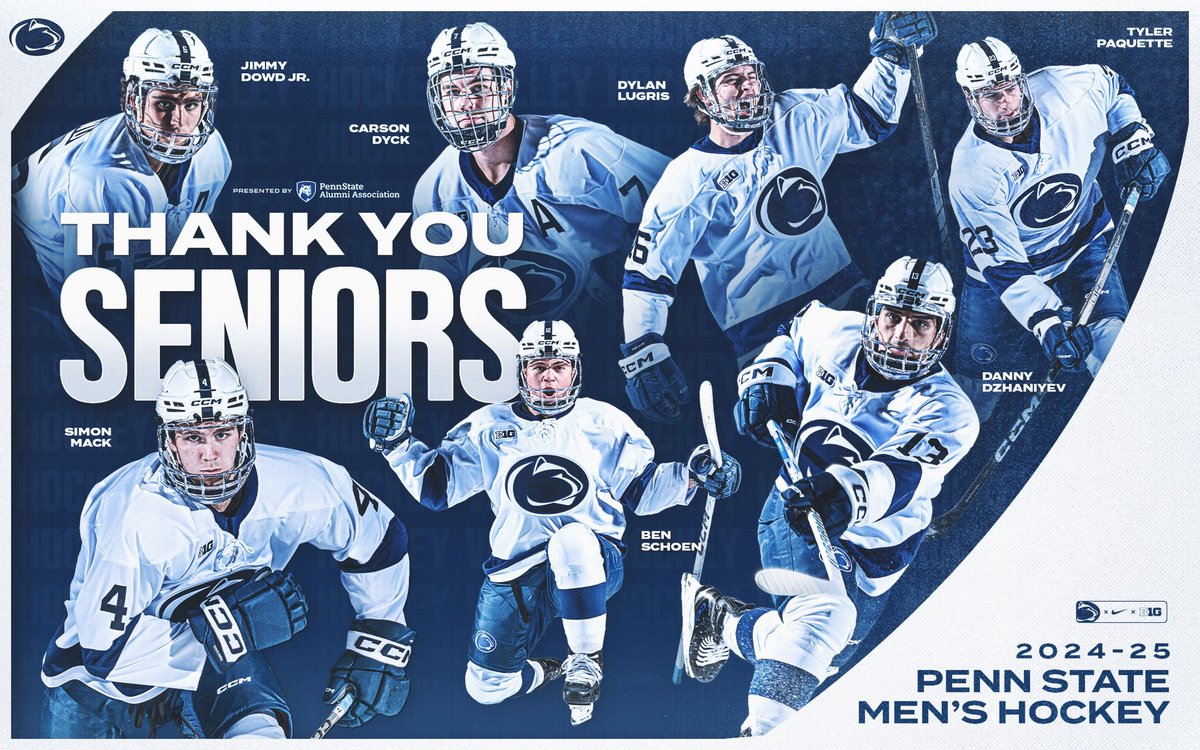 PennStateMHKY's tweet photo. What a ride it’s been! 🏒 

Thank You, Seniors! 👏 

#WeAre #HockeyValley https://t.co/Mq617AslfN