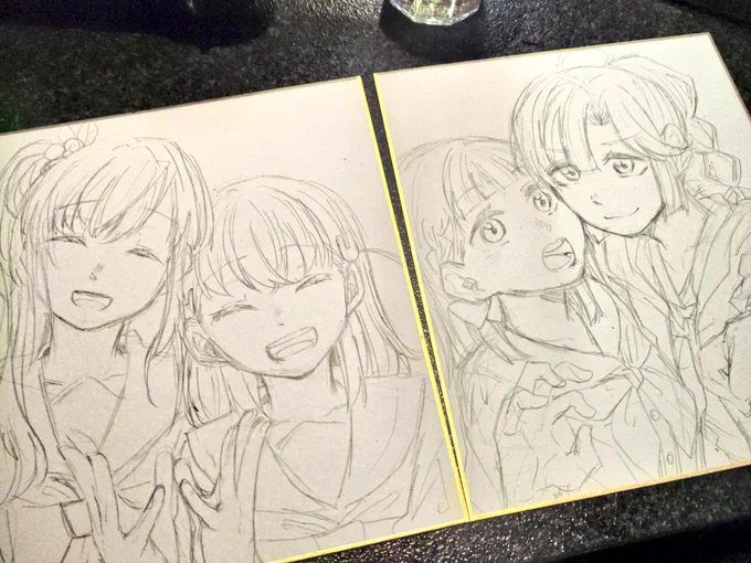 推しCPも描く等…(左描いてた時ちょっと涙出そうになっちゃった) 