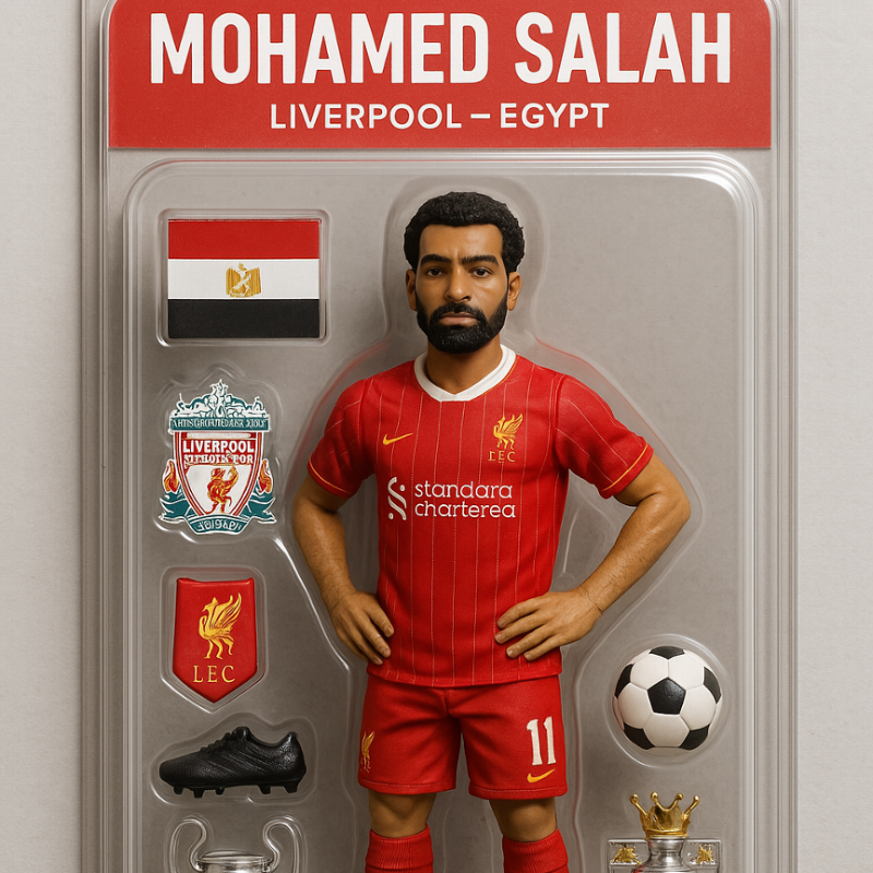 ESPNUK's tweet photo. ChatGPT action figure trend takes on Salah, Saka and more... 🧠