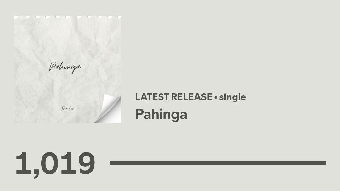 iammarialeinel's tweet photo. Moots, 1K streams na yung latest release ko 🥹 Finallyyy, ngayon ko lng naranasan na ganto kabilis (2 weeks) yung streams
Kung isa ka sa nakikinig neto, salamat sobra!
Pwede din tong filler while streaming 🙏
https://t.co/GS8kEB0nD7
SLMT! 🥰 #Pahinga #Solotrack #newrelease https://t.co/ah9TrPUQMv