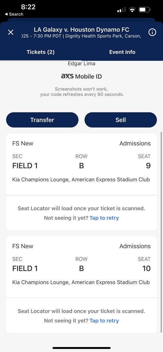 limaedgar95's tweet photo. @LAGTickets selling two field seats tickets champions lounge access. Food and non alcoholic drinks included w parking included ! $300 for both tickets ! Hmu if interested https://t.co/SkcFYyWN14