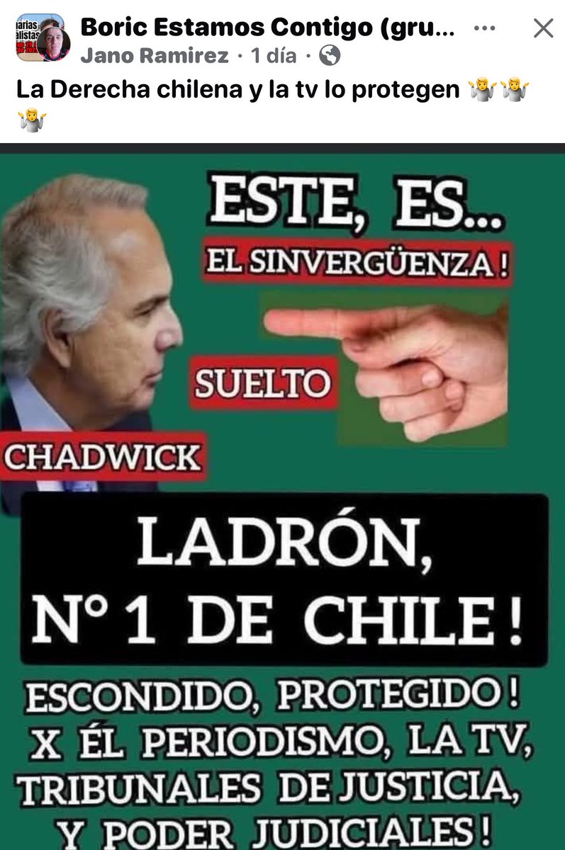 Noalguve's tweet photo. ASÍ NO MÁS ES‼️‼️ las garras de la banda “Piñera-Chadwick-Hermosilla”, están funcionando en pleno! Todavía están protegiendo a este delincuente‼️ https://t.co/rM0BqAxT5l