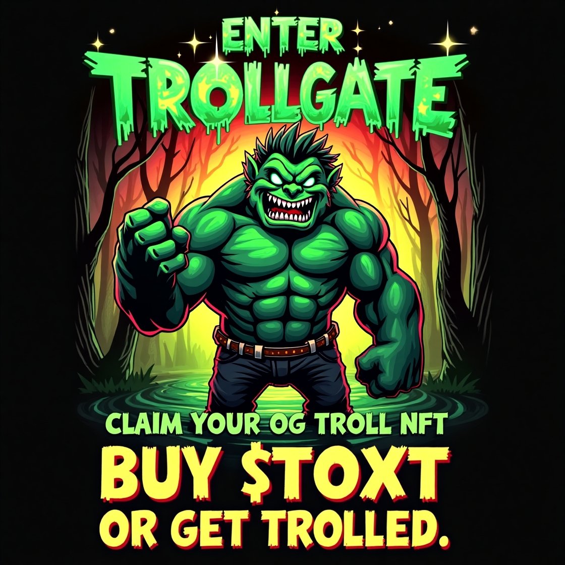 ToxicTrollToken's tweet image. TROLLGATE IS OPEN
Only early trolls will be crowned.

Register now. Buy $TOXT at launch.
Get the OG TROLL NFT – 1 time only.
Unlock future chaos, memes &amp;amp; power.

Don’t miss this. Or get trolled.
forms.gle/TbYfdUVboDEttS…

#TOXT #TrollGate #Solana #MemeToken #CryptoLaunch