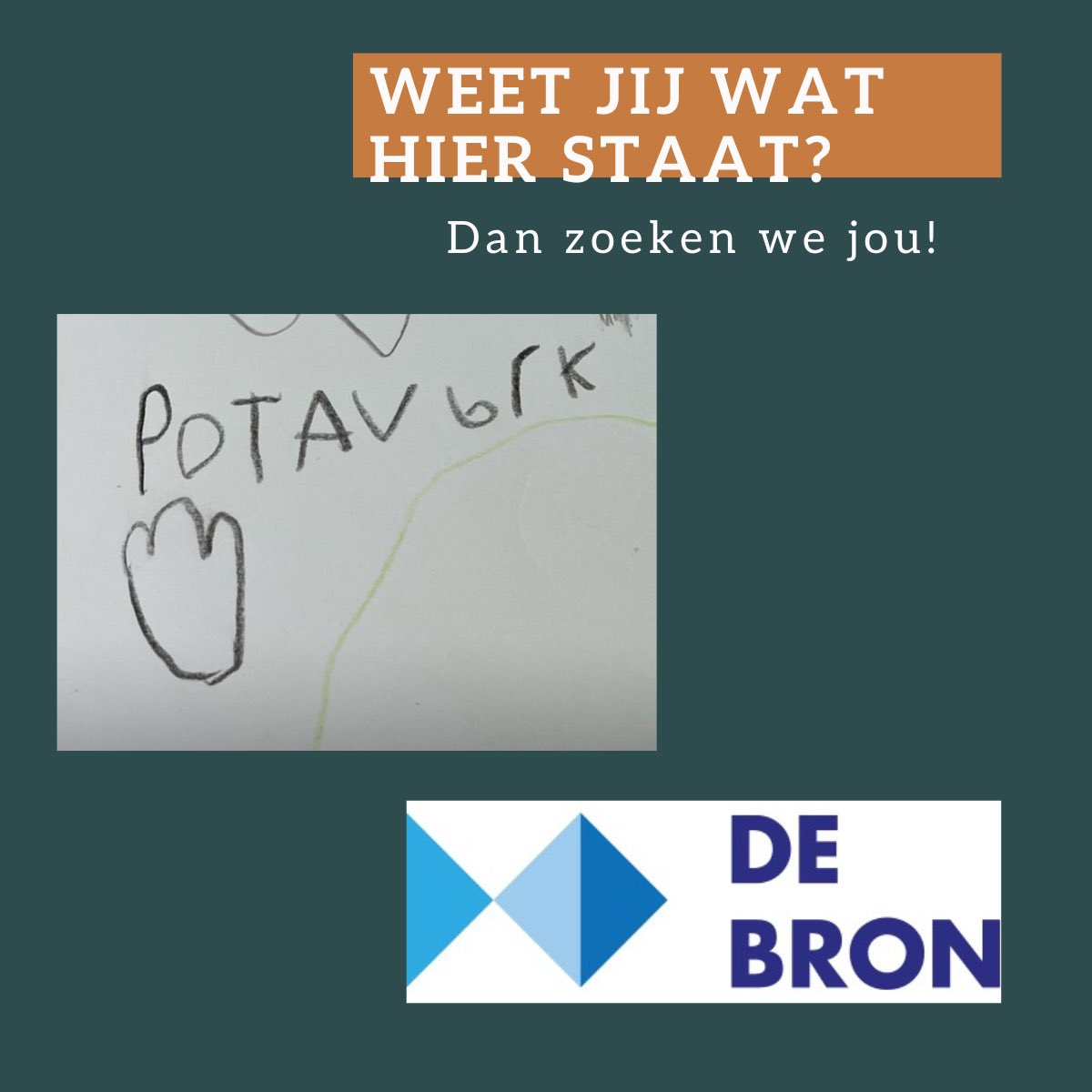 Let op: Geef het antwoord niet hieronder maar stuur me een persoonlijk bericht.

Kom jij ons #team versterken?  Op 𝐃𝐞 𝐁𝐫𝐨𝐧 𝐢𝐧 𝐒𝐩𝐫𝐚𝐧𝐠 𝐂𝐚𝐩𝐞𝐥𝐥𝐞 komt een kans om #samen mooi #onderwijs te bieden❣️

#education #vacature 

…nbij.willemvanoranjeonderwijsgroep.nl/vacatures/1147…