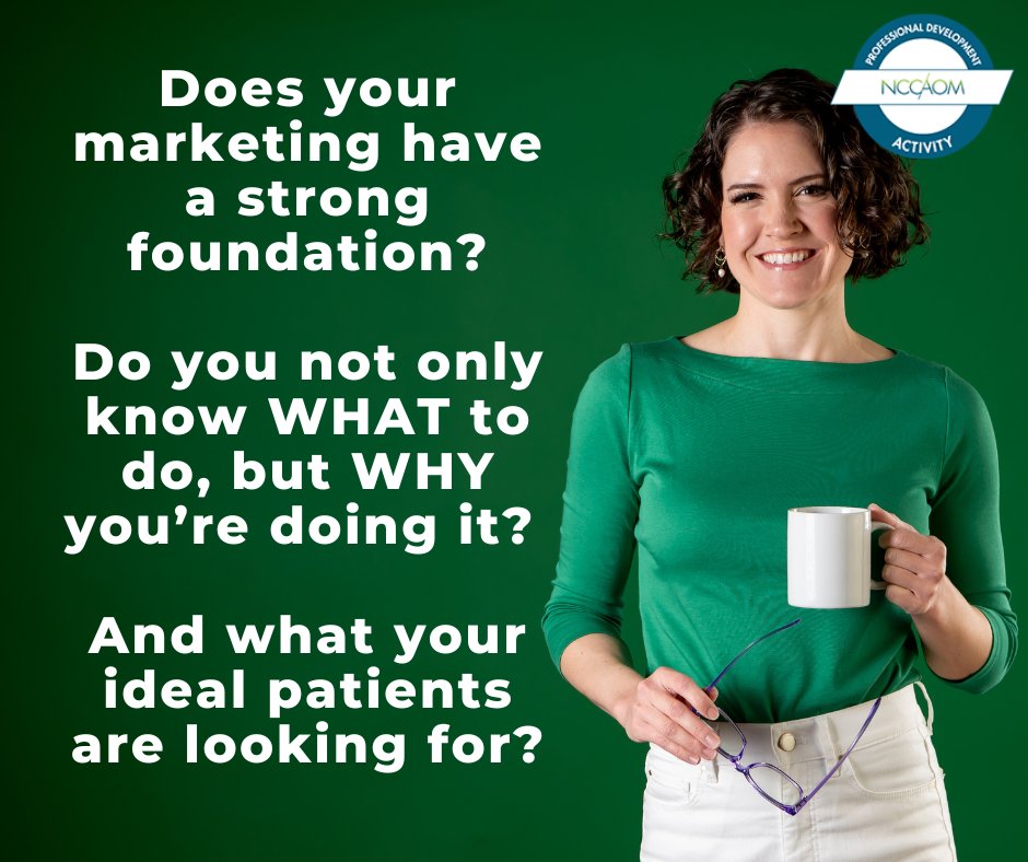 MichelleGrasek's tweet photo. If your marketing foundation is messy, everything you build on it will be messy. Without a clear target market &amp; message, even the best strategies won’t work as well as they could. That’s why #Acupuncture Marketing School starts with foundations first. https://t.co/3dWjQNDB97 https://t.co/DuIzFXCzEa