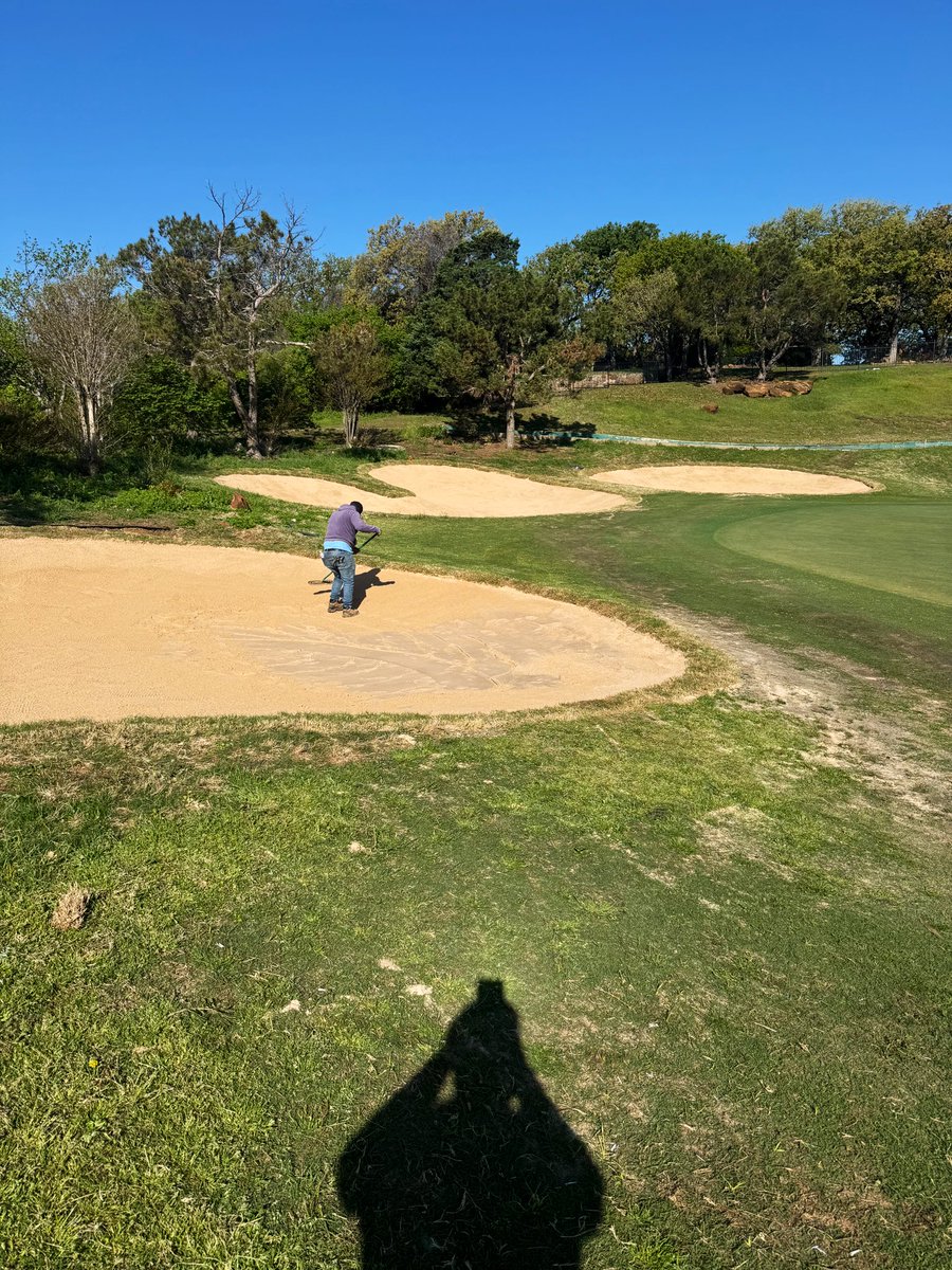 Bunker sand going in at Tour18 Dallas! #GrahamGolf