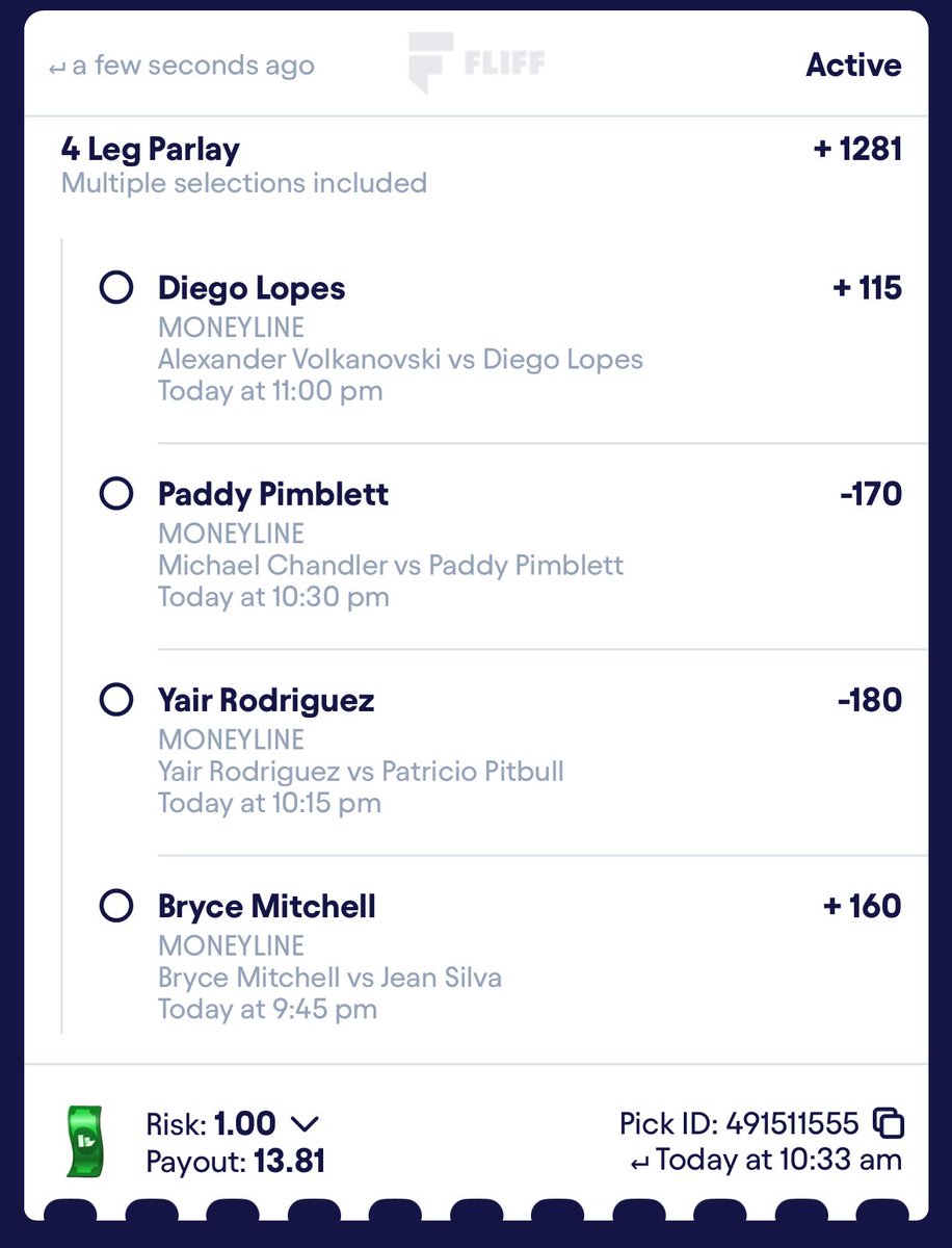 Day 1 of fading myself on UFC