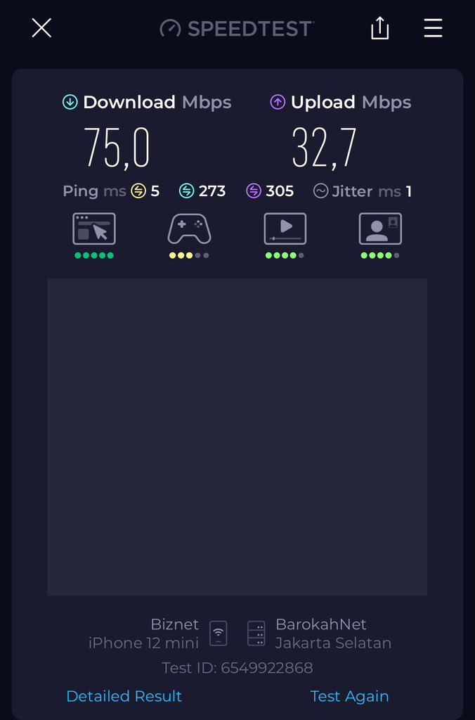 sipow's tweet photo. @BiznetHome @Biznet bapuk banget. Dari kemarin lemot banget, padahal speed testnya segini https://t.co/SG1cBBZdoK