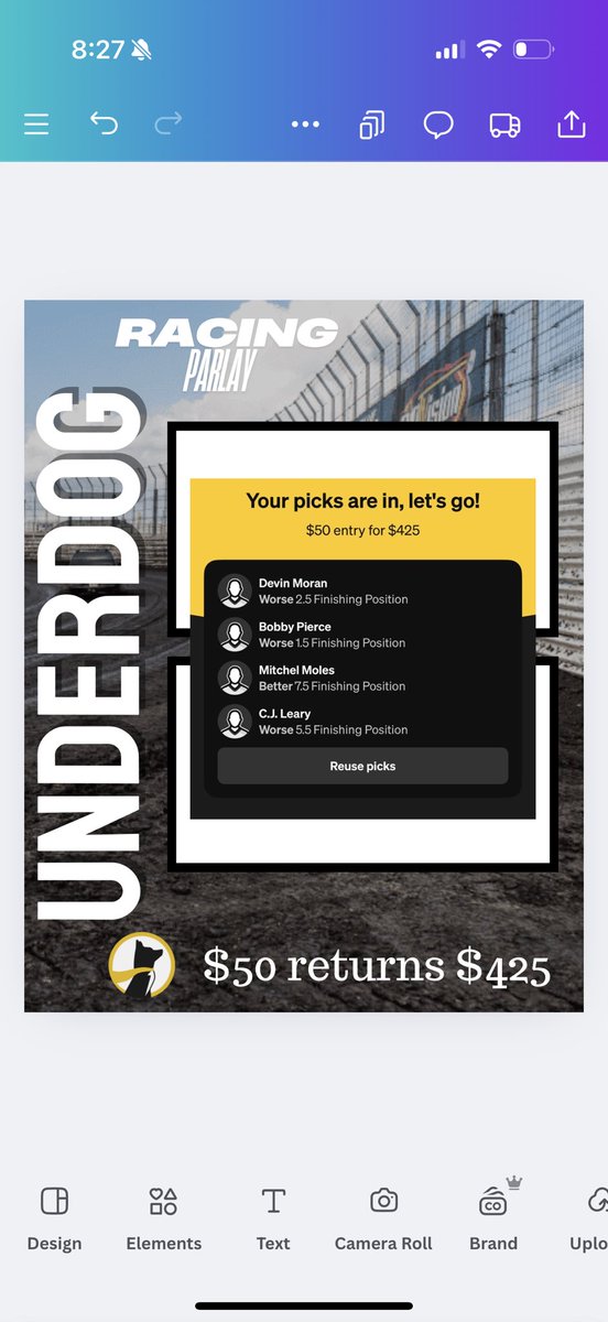 Saturday flyer 
14-10(+46.1 units)

 ❤️ if you’re tailing

Get in now with the link below before the odds change. 🏁
#underdog #worldofoutlaws #highlimitracing #usacracing
21+. Gamble responsibly

play.underdogfantasy.com/mfaccinto4
Link for new bettors⬆️⬆️⬆️