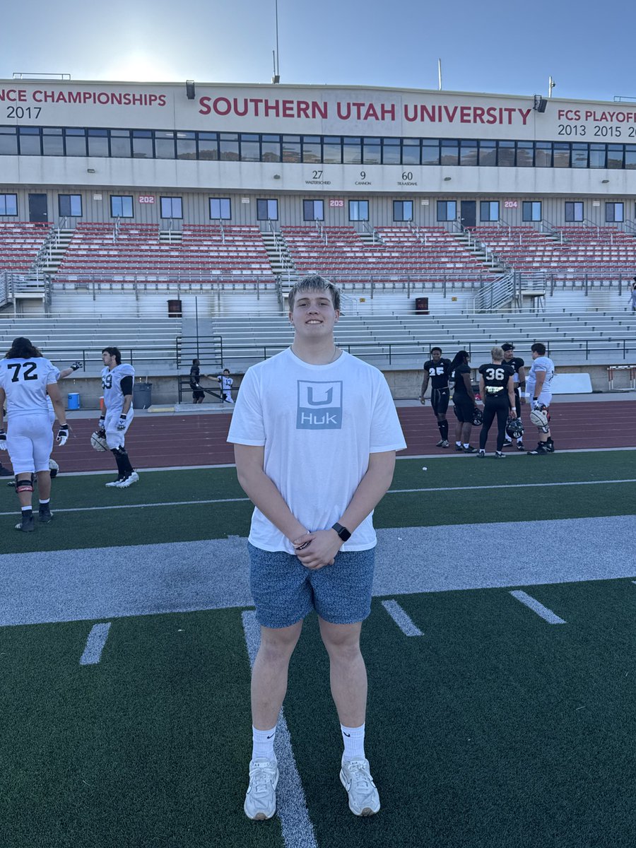 Barrett Herrscher (@bherrscher53) on Twitter photo Thanks to <a href="/NateLealaoSUU/">Nate Lealao</a> and <a href="/SUUFB_/">Southern Utah Football</a> for having me a their spring practice yesterday! Good to be at <a href="/SuteraCasey/">Casey Sutera</a> old stomping grounds!
<a href="/OlineCoachWhite/">Coach Matt White</a> <a href="/BrightonBengal/">Brighton Football</a> <a href="/cayden_mietchen/">Cayden Mietchen</a> <a href="/Jh75Huber/">Coach Josh Huber</a> Thanks to <a href="/NateLealaoSUU/">Nate Lealao</a> and <a href="/SUUFB_/">Southern Utah Football</a> for having me a their spring practice yesterday! Good to be at <a href="/SuteraCasey/">Casey Sutera</a> old stomping grounds!
<a href="/OlineCoachWhite/">Coach Matt White</a> <a href="/BrightonBengal/">Brighton Football</a> <a href="/cayden_mietchen/">Cayden Mietchen</a> <a href="/Jh75Huber/">Coach Josh Huber</a>