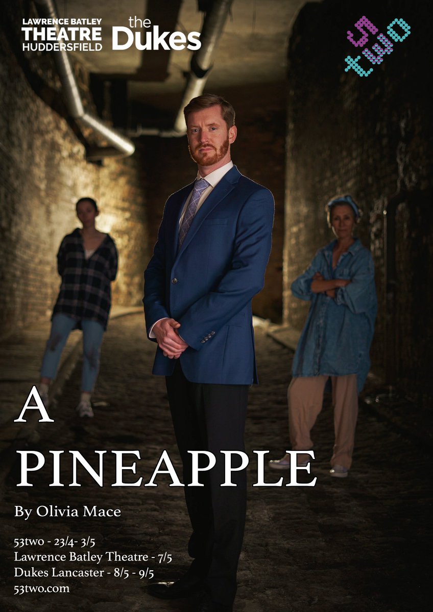 53two's tweet image. #APineapple with @willhuntington1 as #Charles.

‘When someone gives you a present you say thank you...‘

#WorldPremiere by @livmace 

53two - 23/4-3/5
@theLBT - 7/5
@TheDukesTheatre - 8/5 - 9/5

🎟️ 53two.com/whatson  

#Manchester #Theatre #Mcr #NewWriting