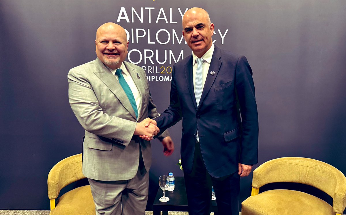 Int'l Criminal Court (@intlcrimcourt) on Twitter photo At <a href="/AntalyaDF/">Antalya Diplomacy Forum</a>, #ICC Prosecutor <a href="/KarimKhanQC/">Karim A. A. Khan KC</a> met w/ H.E. Council of Europe Secretary-General, Alain Berset.
<a href="/coe/">Council of Europe</a> a valued partner of Office of the Prosecutor in justice efforts in #Ukraine and globally. At <a href="/AntalyaDF/">Antalya Diplomacy Forum</a>, #ICC Prosecutor <a href="/KarimKhanQC/">Karim A. A. Khan KC</a> met w/ H.E. Council of Europe Secretary-General, Alain Berset.
<a href="/coe/">Council of Europe</a> a valued partner of Office of the Prosecutor in justice efforts in #Ukraine and globally.