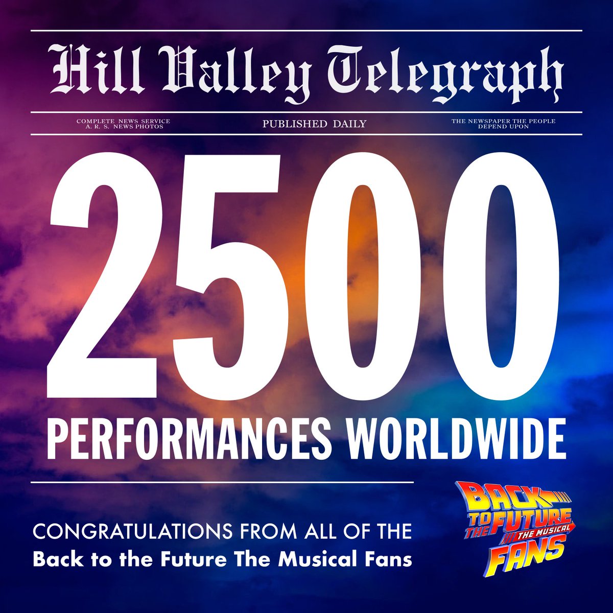 Whoa, that’s a lot… LOTSAWATTS! ⚡️

We’re a couple of days late with this one, but <a href="/BTTFmusical/">Back to the Future</a> has now been performed over 2,500 times across the world! 🤯

If you haven’t seen it yet, get your tickets yesterday!

🎟️ backtothefuturemusical.com

<a href="/BTTFBway/">Back To The Future Broadway</a> #BTTFtour #BTTFMusicalAU