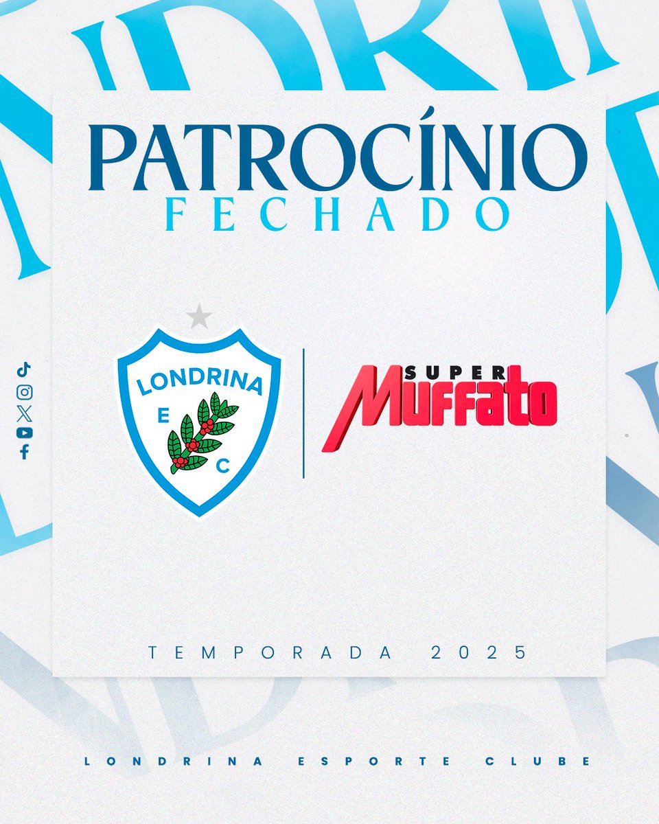 LondrinaEC's tweet photo. 🦈🤝 O Tubarão tem mais um patrocinador! O Super Muffato, empresa verejista fecha parceria com o Londrina EC e terá sua marca exposta na camisa Alviceleste!
Veja a matéria completa em nosso site!
📲 https://t.co/SDk8lK2YFO
#VamosPraCimaTubarão #LondrinaEC #GrupoMuffato https://t.co/ppCWZKfYHs