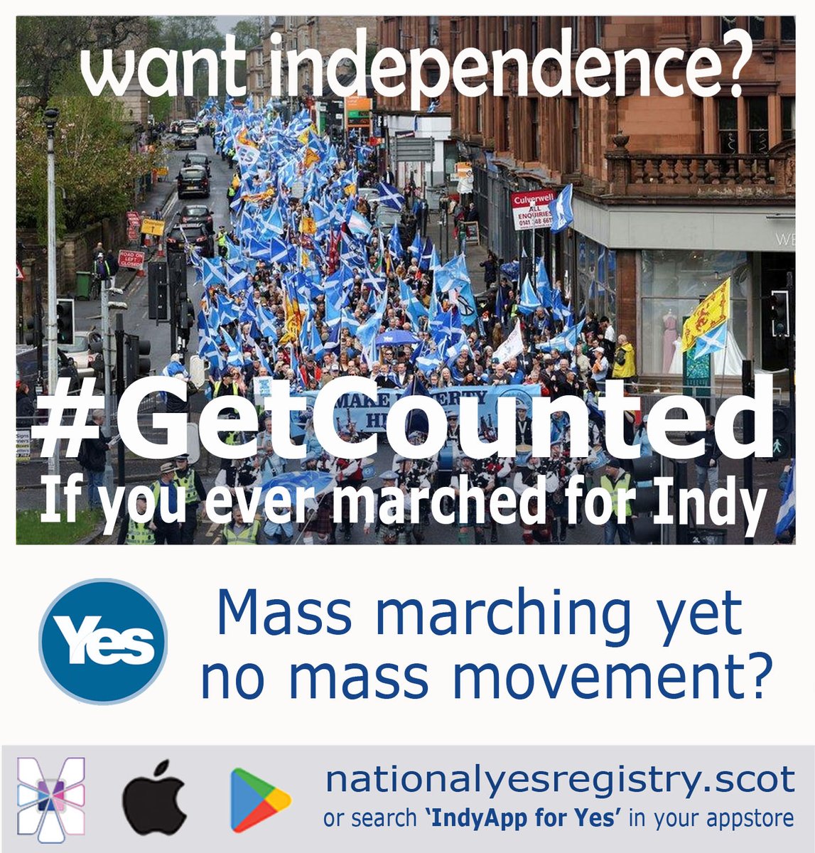 Please spread the word #GetCounted with #IndyApp <a href="/YesKillie/">Killie&Irvine Valley</a> <a href="/YesKilsyth/">YesKilsyth</a> <a href="/YesKillieFans/">Yes Killie Fans</a> <a href="/Yes_Linlithgow/">Yes Linlithgow 🏴󠁧󠁢󠁳󠁣󠁴󠁿</a> <a href="/YesMorningside/">YesMorningside</a> <a href="/YesMaryhill/">Yes Maryhill & Springburn 🏴󠁧󠁢󠁳󠁣󠁴󠁿</a> <a href="/YesPrestwick/">Yes Prestwick</a> <a href="/YesRutherglen/">Yes Rutherglen & Cambuslang</a> <a href="/YesScot/">Yes</a> <a href="/YesTweeddale/">Yes Tweeddale 🏴󠁧󠁢󠁳󠁣󠁴󠁿 🇪🇺</a> <a href="/YesTVdotScot/">YesTV.Scot #Antitype 🏴󠁧󠁢󠁳󠁣󠁴󠁿🇪🇺</a> <a href="/AUOBNOW/">All Under One Banner</a>