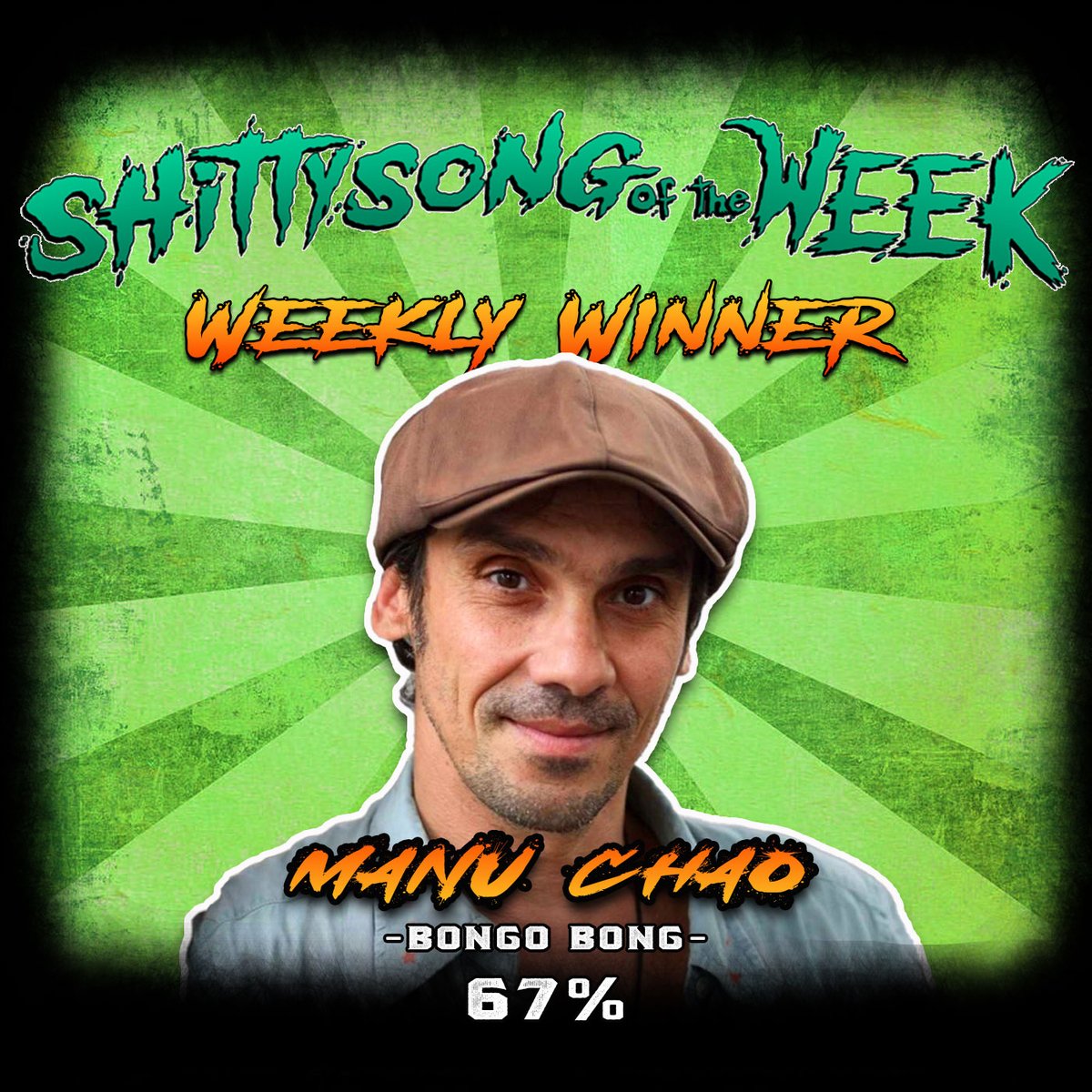 Sorry, <a href="/TheLPPod/">Listening Party Pod</a>, <a href="/PodHeadRod/">podheadrod</a>, everybody loves
No Application Fee!!! 

Well, maybe not everybody... 

Manu Chao and the Bongo Bong song wins the week with 67% of the vote. Your song was worse than a pretty decent song, <a href="/poboypod/">Po'Boys Podcast</a>. Nice work.