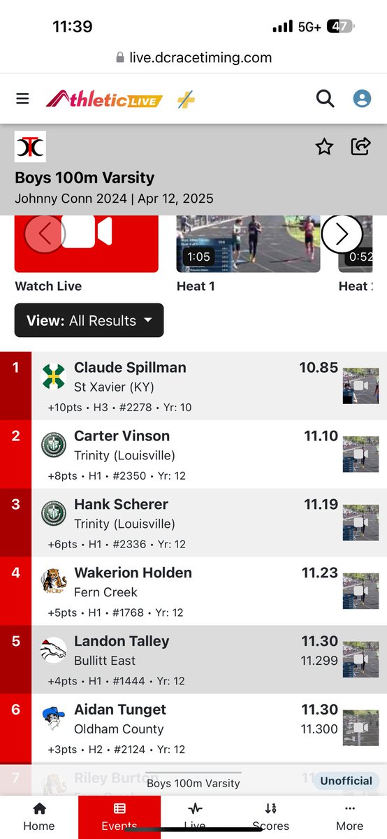 Claude Spillman ran the 2nd fastest time in the State this morning in the 100m at the Johnny Conn Invitational at Male HS. 🐅🐅🐅

#WeAreStX