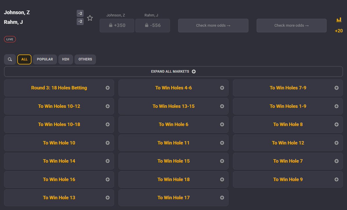 Our Masters live matchup offering is EXPANDING for the weekend! 📈

On top of our 18-hole betting market, there will also be:
⛳️ Hole-by-hole betting
⛳️ 3-hole subset betting (1-3, 4-6, 7-9, 10-12, 13-15 &amp; 16-18)
⛳️ 9-hole subset betting (1-9 &amp; 10-18)

coolbet.com/ca/sports/golf…