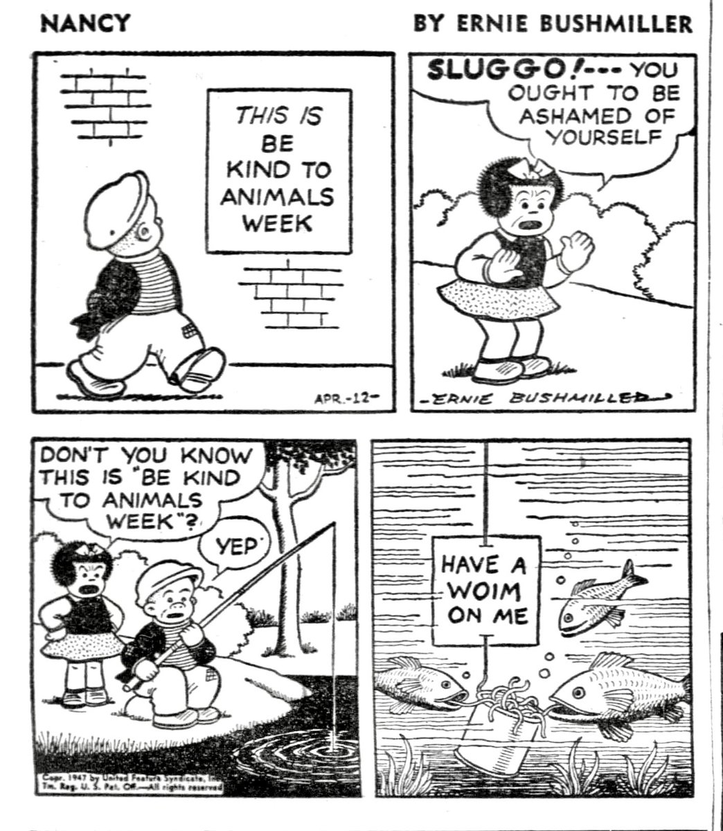 JohnnyCallicutt's tweet image. Nancy By Ernie Bushmiller 
April 12,1947